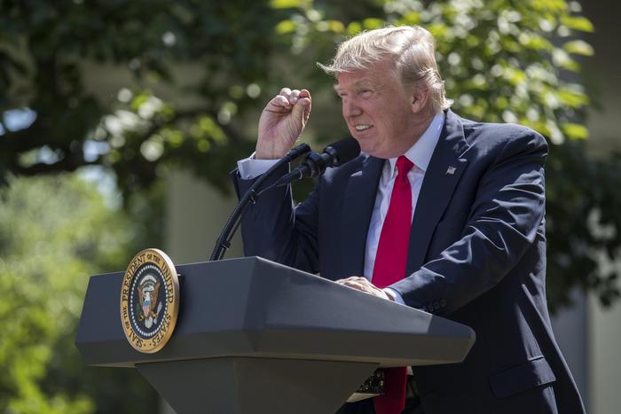 US President Donald J. Trump announces that the US is withdrawing from the Paris climate accord
